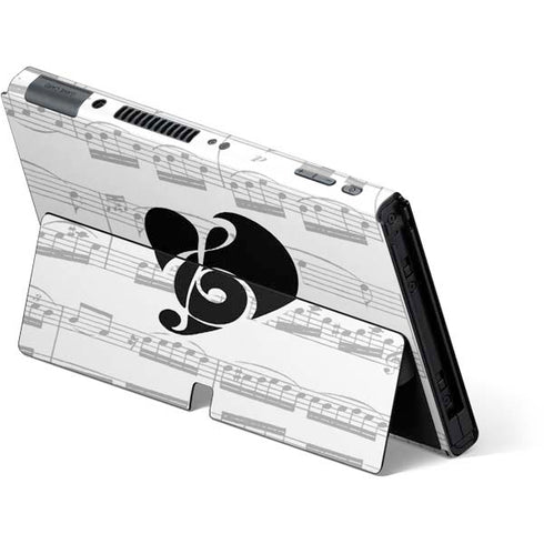 BW Musical Notes Nintendo Switch OLED (2021) Skin